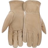 Boss Full-Grain Cowhide Leather Youth Work Glove, Abrasion Resistant, Keystone Thumb, High Dexterity, Tan, Youth, (B81031-Y)