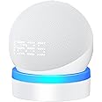 FUQINTOP Stand for Echo Dot 4th/5th Generation, Table Holder Mount with Light Guide, Enhance Light Effect, Space-Saving Dot 4/5 Accessories with Cable Management, White