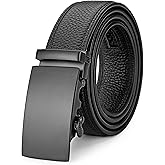 EVIRON Men's Full Grain Leather Belt,Ratchet Belt with Sliding Buckle,Trim to Fit,Adjustable.