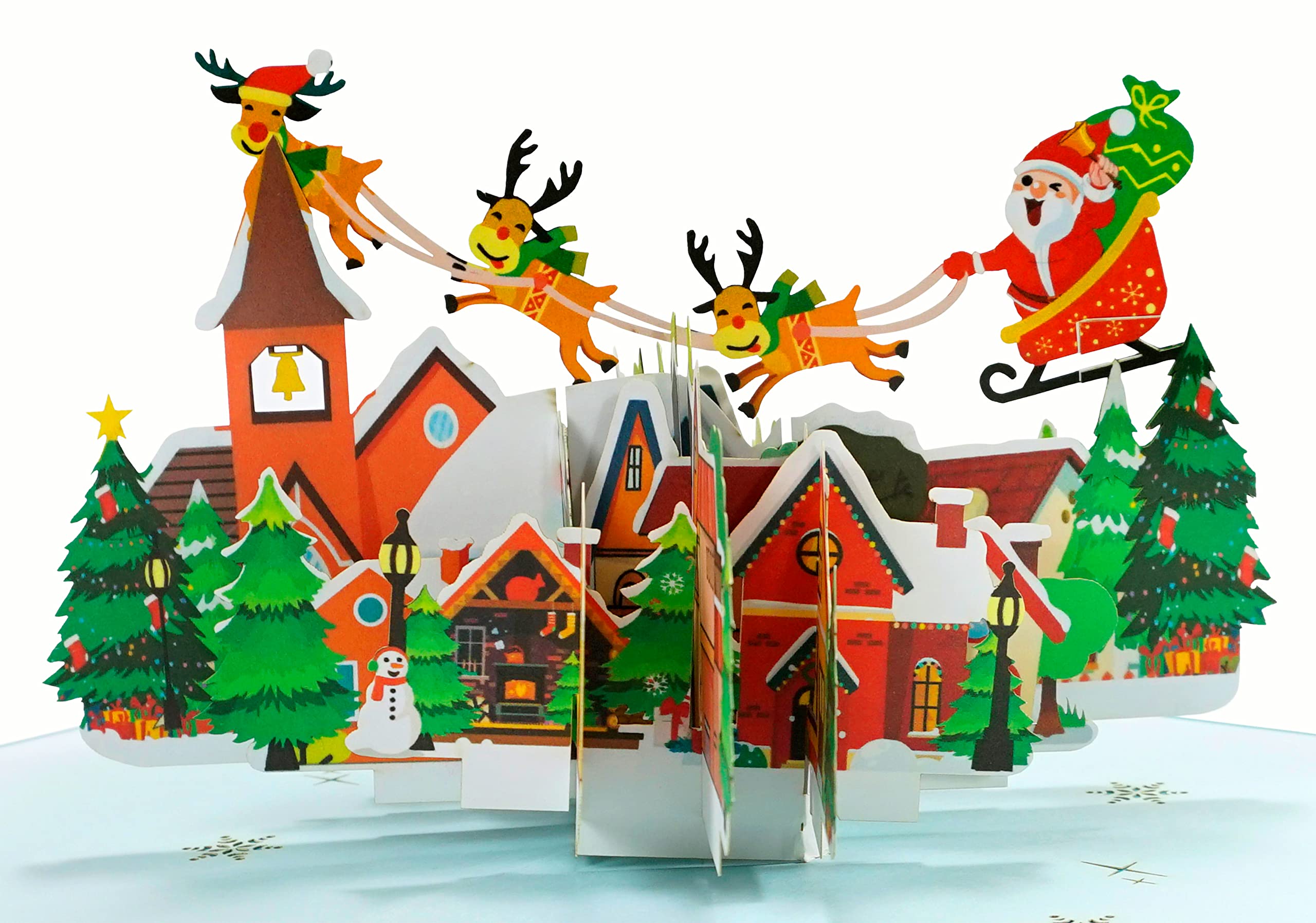 CUTPOPUP Christmas Scene Card Pop Up, Christmas Cards, 3D Xmas Pop Up Cards, Xmas Cards, Christmas cards for Family Members, Friends, Lover, Her, Wife, Him, Husband, Mom, Mum, Brother UK