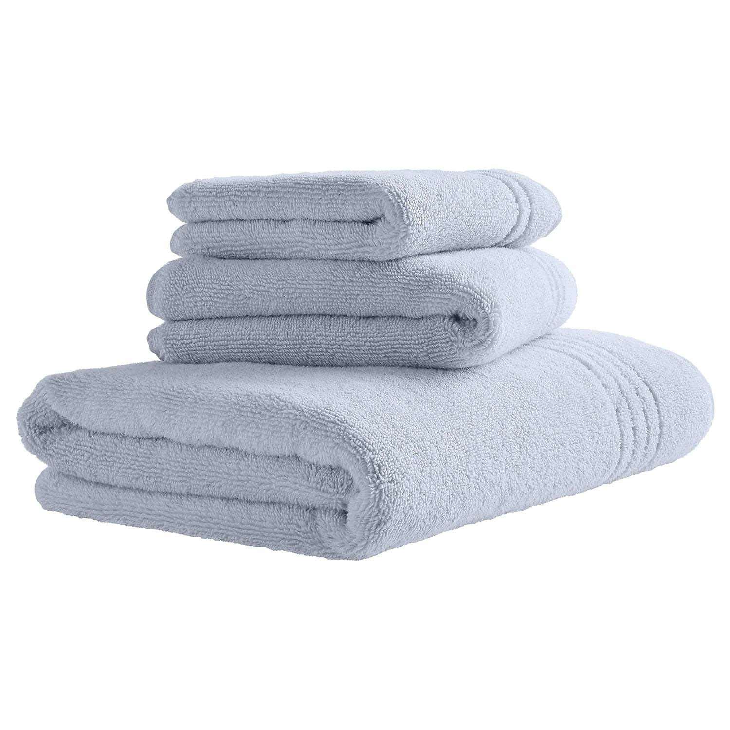 Rivet QuickDry Cotton Bath Towel Set, Set of 3, Chambray Home & Kitchen