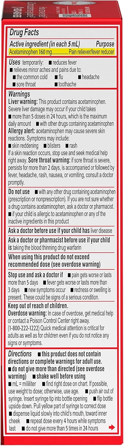 Infants' Tylenol Acetaminophen Liquid Medicine, Cherry, 2 fl. oz: Health & Personal Care