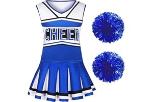 Koatobbor Girls Cheerleader Costume Cheerleading Outfit Dress for Halloween Party Birthday Gift 3-9Years