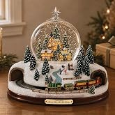 The Bradford Exchange Thomas Kinkade Village Snowglobe: Lights, Music and Motion
