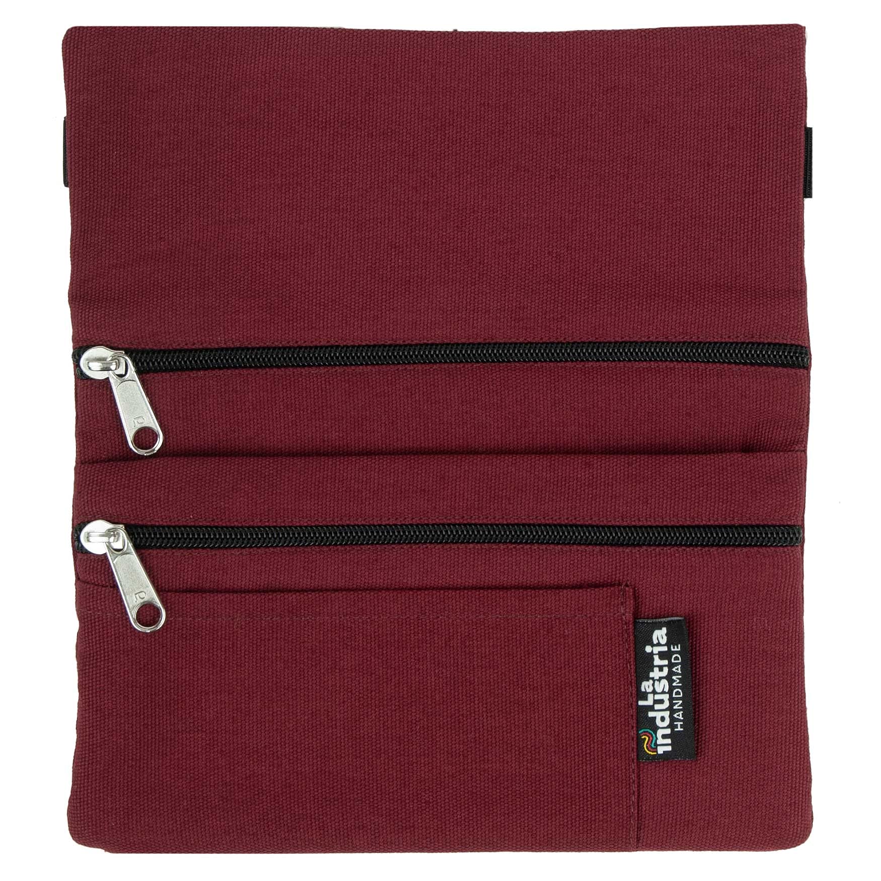 Organic Cotton Pouch Bag Case for Rolling Tobacco and Accessories - Versatile Purse Travel Storage Carrying Holder Organizer (Maroon)