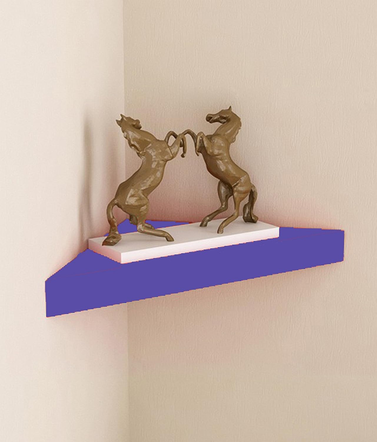 Home Store Corner Blue Wooden Wall Shelf Of Wall Decor Amazon In