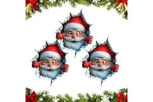 Christmas Creative Wall Sticker, 3d Santa Clauus Walls Decals, 3d Wall Breaking Santa Clauus Sticker, Funny Xmas Single Use R