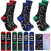 Funnysoft 3 Pairs Valentine's Day Teacher Gifts Math Socks Funny Socks Teacher Appreciation Gifts for Men Women Math Novelty Funny Crazy Cotton Science Biology Geometrical Lover Retirement