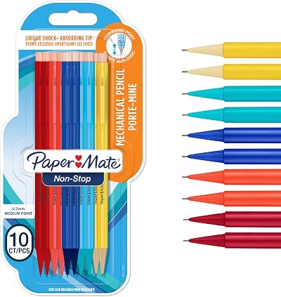 Paper Mate Non-Stop Mechanical Pencil 0.7mm HB Assorted Barrel Colors 10