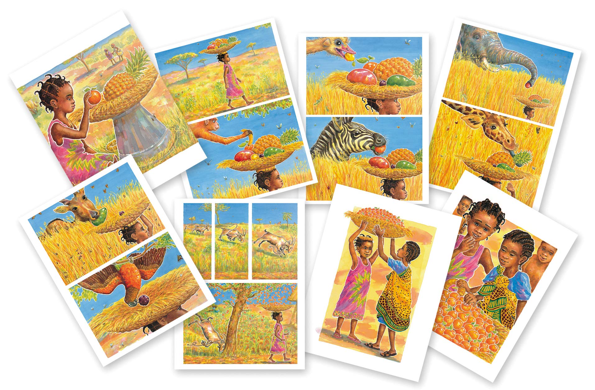 Yellow Door Handa’s Surprise Talk Cards | Storytelling | Traditional Tales | Story Book Play | Early Educational Toy for kids age 2 3 4 5 | Set of 8 Sequencing Cards | Bookish Play