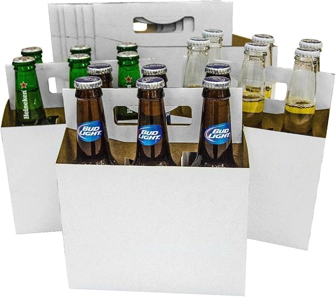 Download Amazon Com 150 Six Pack Beer Bottle Holder That Fits 12 16oz Bottles Sturdy Cardboard Holds Six Bottles Beer Bottle Carrier For Safe And Easy Transport 150 Pcs White Fast Same