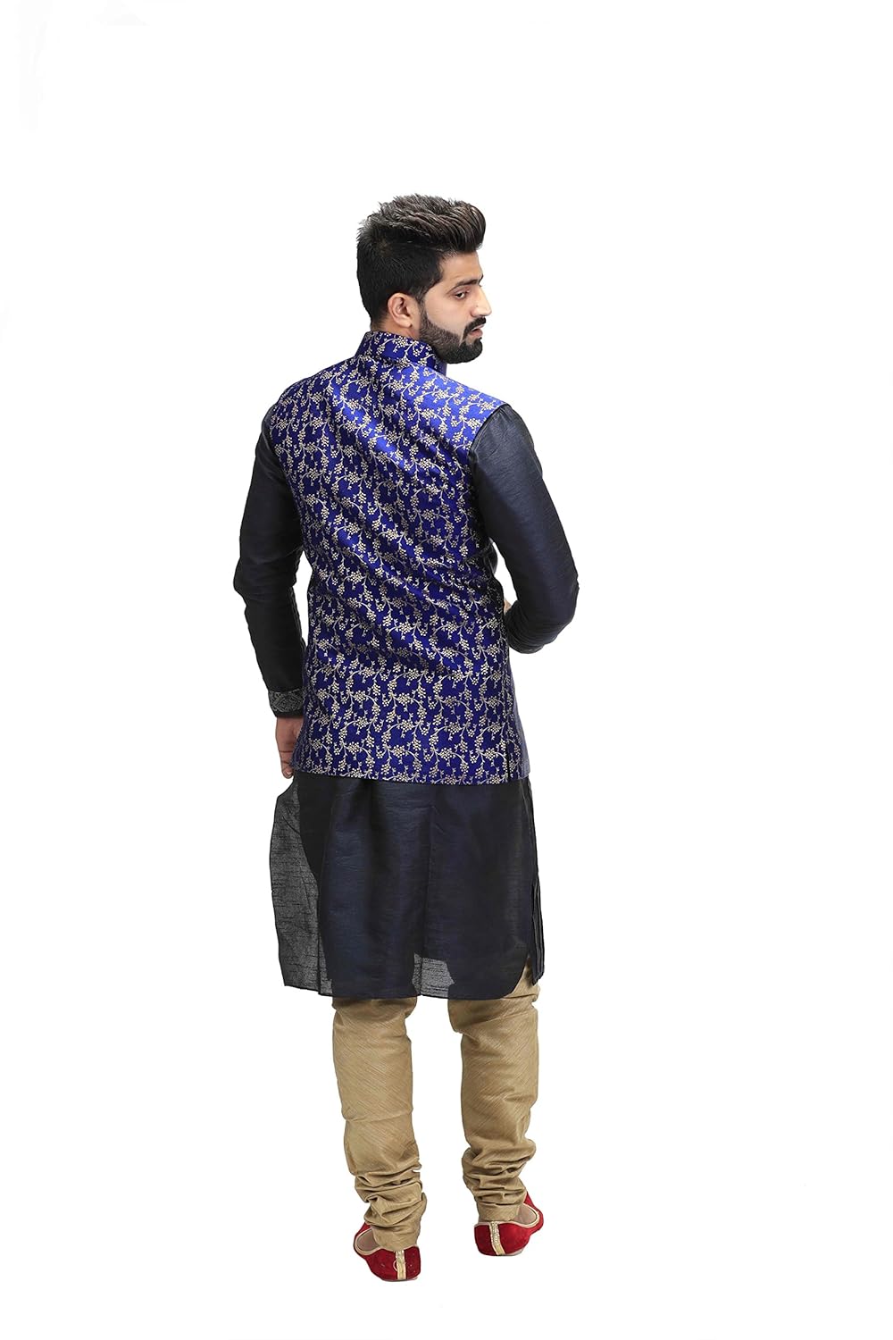 veera paridhaan men's banarasi printed nehru jacket