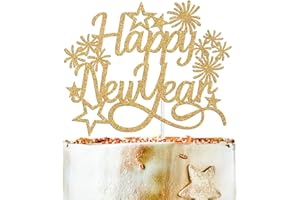 GENERIC Happy New Year Cake Topper, Welcome 2024 Cake Decor, New Year's Eve/Christmas/Happy Holidays Party Decorations Supplies, Gold Glitter