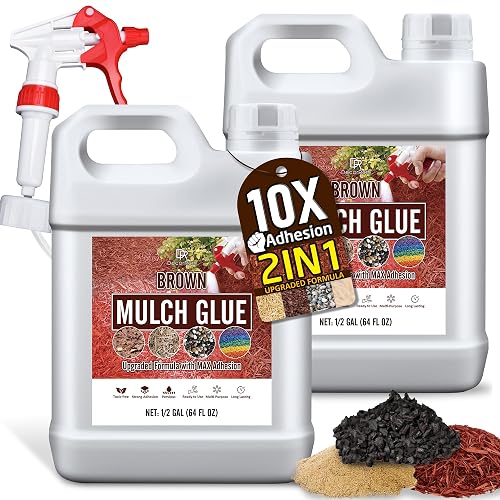 Mulch Glue - 1 Gallon Ready to Use Landscape Adhesive - Mulch Adhesive ...