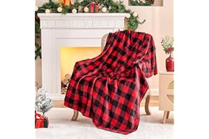 BEDELITE Flannel Blanket for Couch, Red & Black Plaid Fleece Throw Blanket, Soft & Warm Buffalo Plaid Decor Gift Blanket for Women, Men, 50"x60"