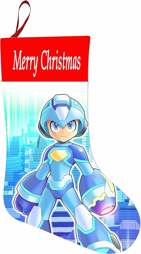 Amazon Co Jp ロックマンholiday Santaクリスマスストッキングornamentsギフトバッグ ホーム キッチン