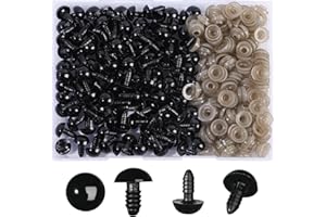 L-LWEIK 320Pcs 12mm Safety Eyes for Crocheting Amigurumi Craft Doll Eyes for Crochet Animals with Washers, Stuffed Animal Eyes for Plush Toy Bear Doll Making Supplies