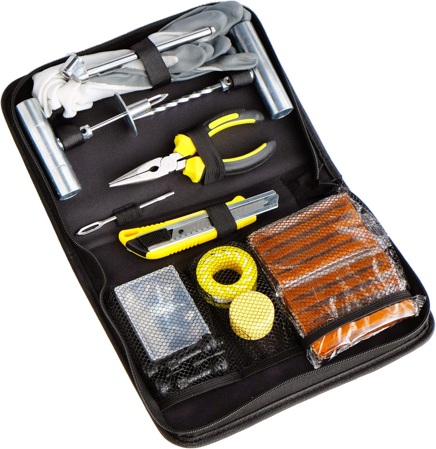 Vehiclex Emergency Tire Repair Kit, 85 PCS – Hi-Grade Tools & Supplies for Flat Tire Punctures Repair: Automotive