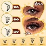 QUEWEL Clusters-Lashes Kit 30D 40D 50D Mixed 10-16mm DIY Kit view 4