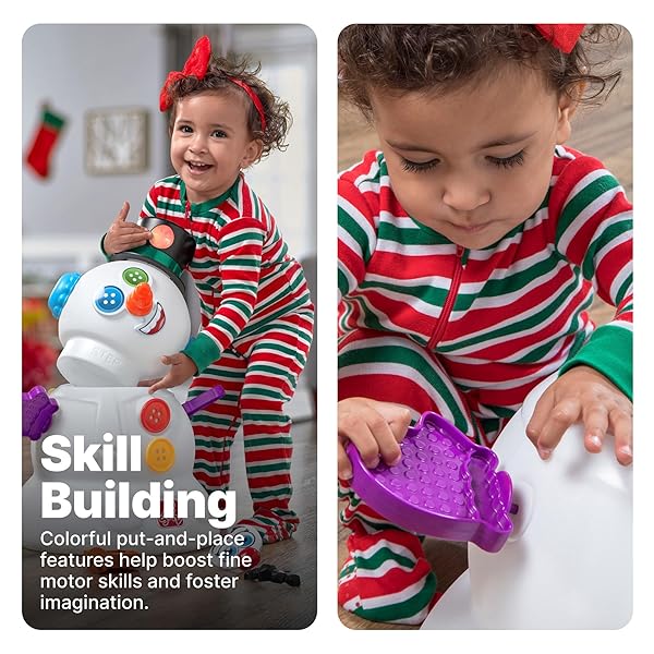 STEP2 MY FIRST SNOWMAN, KIDS HOLIDAY DECORATIVE CHRISTMAS TOY, 15-PIECE ACCESSORY KIT, LIGHTS AND SOUNDS, TODDLERS 18-MONTHS+