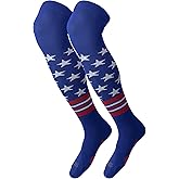 TCK Freedom Dugout OTK USA Made Baseball & Softball Socks - Stars and Stripes Patriotic Over the Knee Team Socks