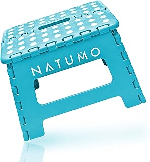 NATUMO® Premium Tritthocker Klapphocker 150kg - Faltbar Küchenhocker Klapptritt Bad-Hocker Klappbar Klein Kinderfußbank Kindertritt Aufstiegshilfe Waschbecken Für Kinder Erwachsene (Blau)