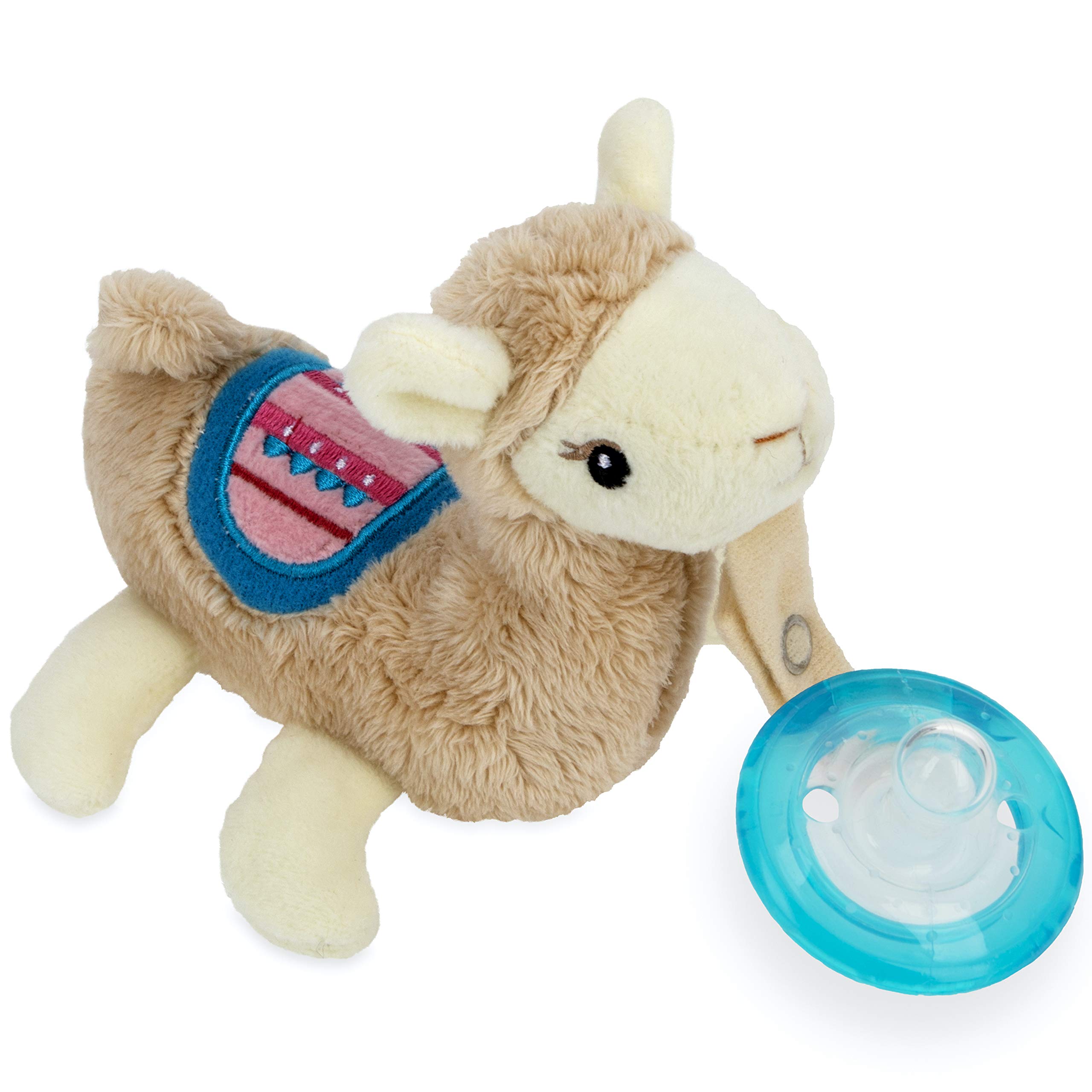 Nuby Soft Plush Pacifinder with Detachable Silicone Pacifier: 0-6 Months, Llama, Natural Cherry Shape, Multi, one Size