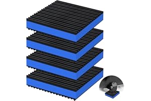 phepetroll 4P Anti Vibration Pads 4'' X 4'' X 7/8" Sound Isolation Ribbed Rubber Mats With EVA Center, Heavy Duty Vibration I