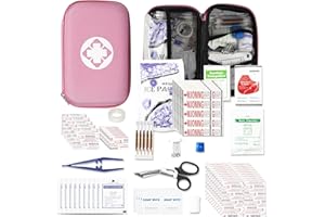 276 PCS Emergency First Aid Kit for Home, Camping Essentials Emergencies Survival Gear for Outdoor Adventure First Aid Kits Refill Supplies for Car Hiking Skating Boating, Pink angel wish