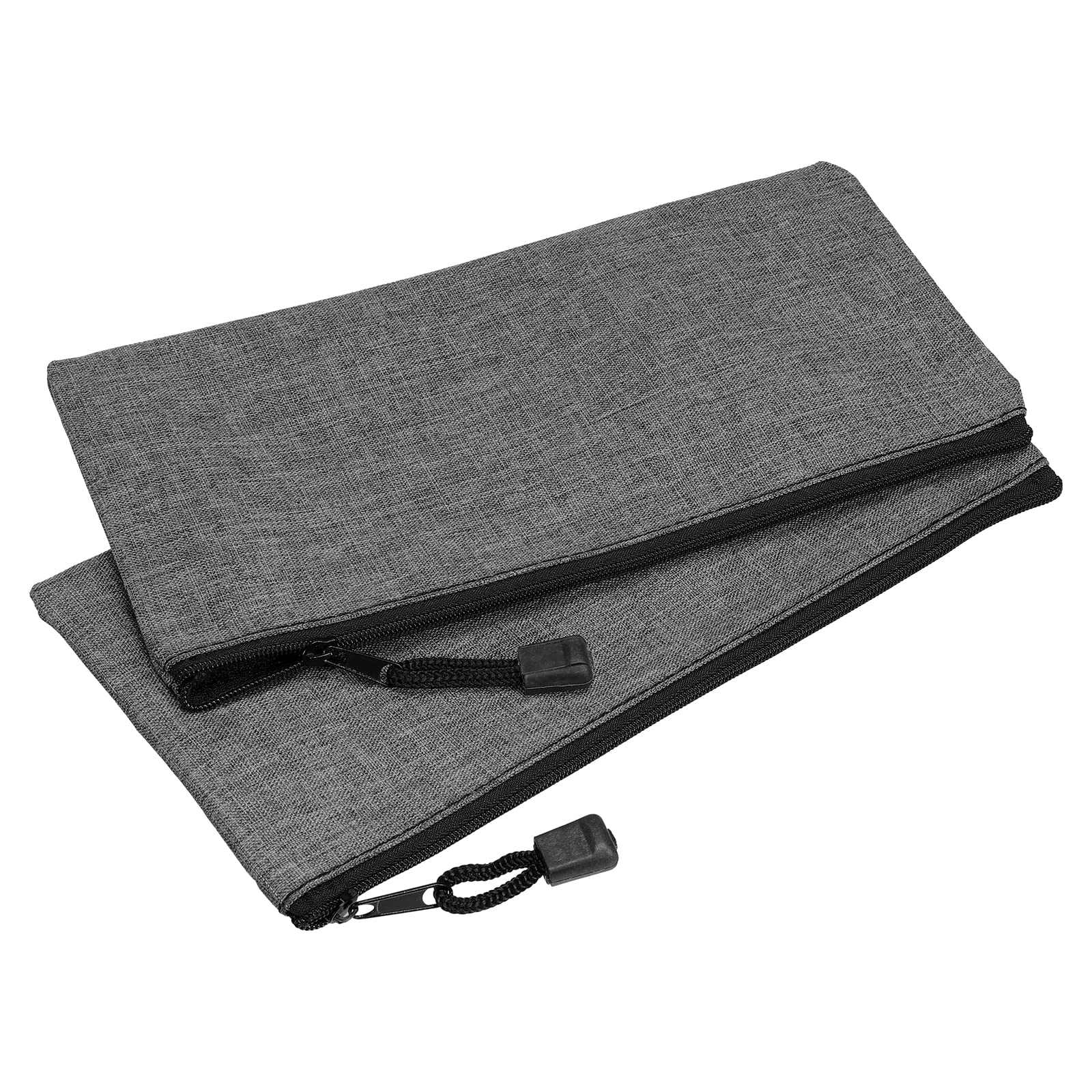 PATIKIL Canvas Zipper Bags, 5 Pack B6 Blank DIY Zip Pocket Pencil Stationery Pouch for Travel Craft Supply, Gray