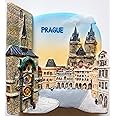 WitnyStore Tiny Prague Astronomical Clock and Old Town Hall in Prague Czech Republic Central Europe Tourist Attractions Resin Refrigerator Magnet Traveler Souvenir Gift Memento 3D Fridge Magnets