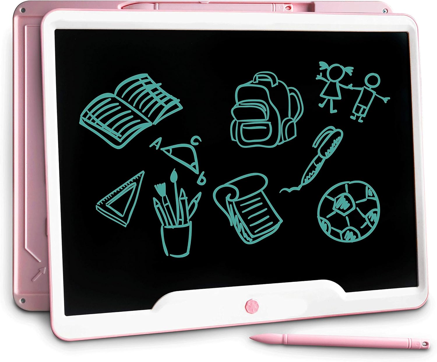 15 inch LCD Writing Tablet, JONZOO Office Electronic Blackboard Digital Memo Notepad Handwriting Tablet, Paperless Message/Drawing Board for School/Home, Pink