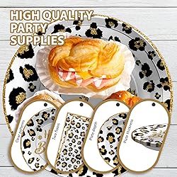Grencian 96 Pcs Cheetah Print Birthday Decorations