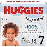 Huggies Size 7 Diapers, Snug & Dry Baby Diapers, Size 7 (41+ lbs), 18 Count, Packaging May Vary