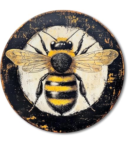 Caution Beware Honey Bees On The Premises For Home,Farmhouse,Club,Garden Metal Vintage Tin Sign Wall Decoration 12x8 Inches Bee Farm Tin Sign