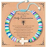 TOLOWOBK Christian Cross Bracelet for Girls, Women Cute Valentine's Day Gifts for Her, Kids Baptism Communion Easter Gifts, Unique Gifts for Daughter Granddaughter Niece Sister in Christ Birthday
