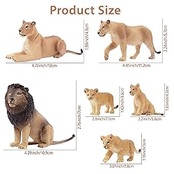 Toymany 6PCS Realistic Lion Figurines with Lion