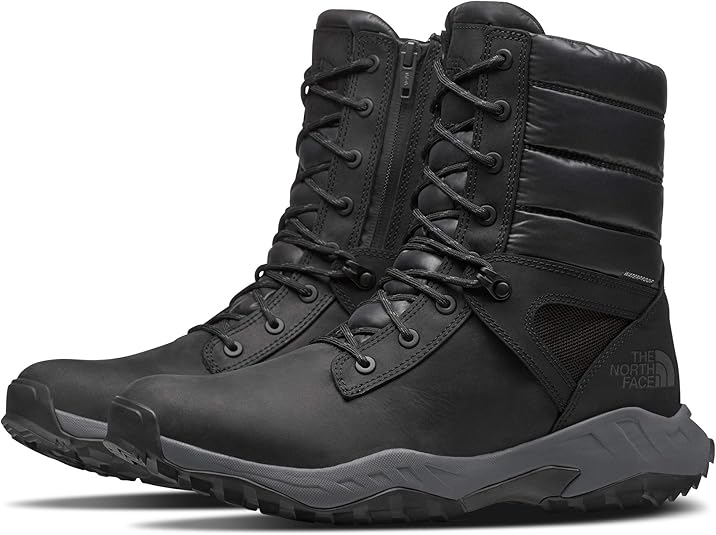 The North Face Mens Thermoball Boot ZipUp Winter Warm Waterproof Rain Snow Boots Black/Zinc