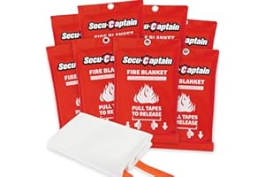 SecuCaptain Emergency Fire Blanket for Home and Kitchen - 8 Pack 40"x40" Flame Suppression Fiberglass Fire Blankets for House Camping Car Warehouse Office Emergency Survival Safety