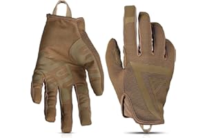 Glove Station The Impulse Tactical Gloves for Men with Touchscreen Compatibility – Suede Leather & Spandex Shooting Gloves for Motorcycle, Airsoft, Paintball & Work Use, Lightweight & Strong Grip