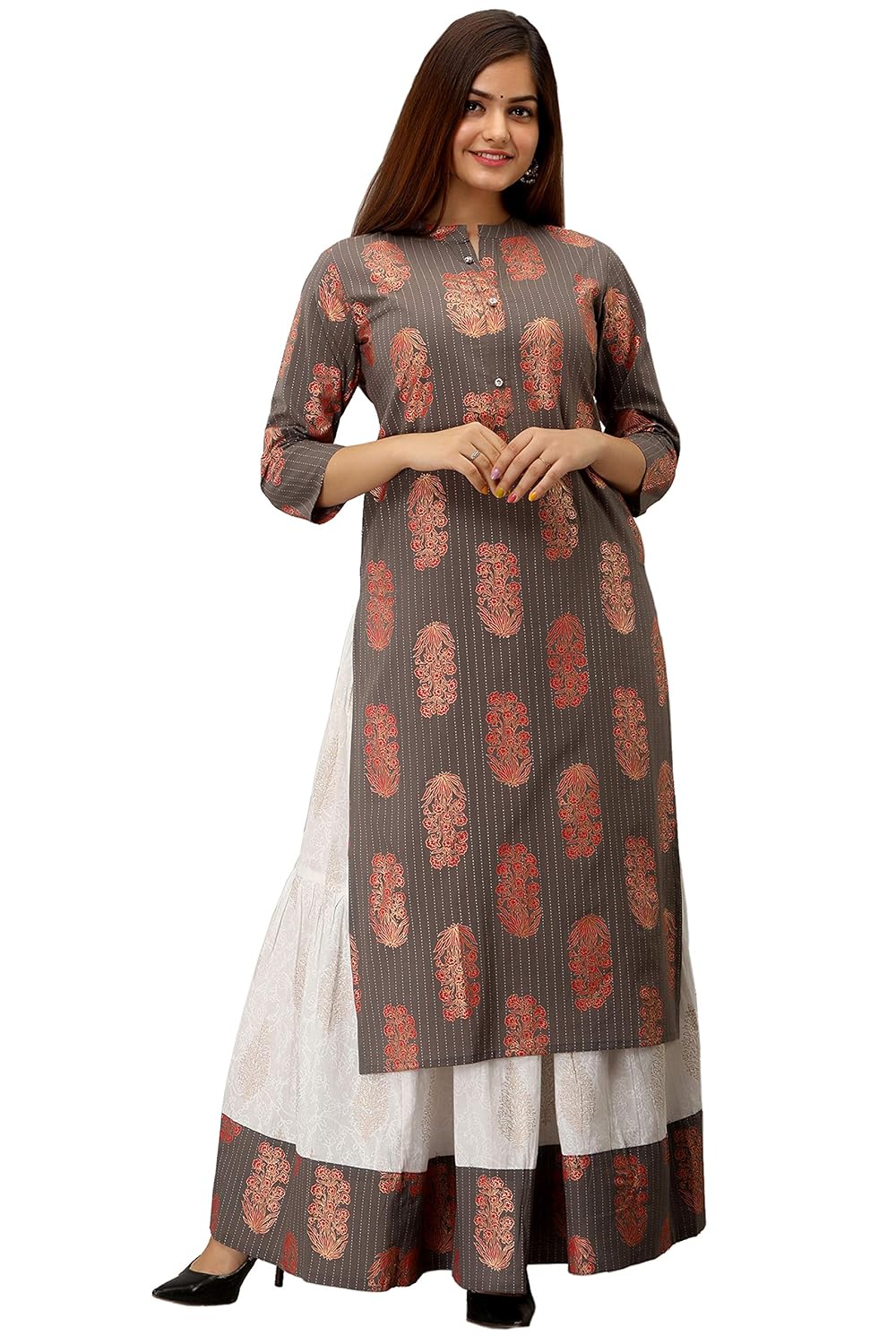 Buy SHOBHANGI Women's Floral Cotton Printed Kurta Skirt Set at Amazon.in