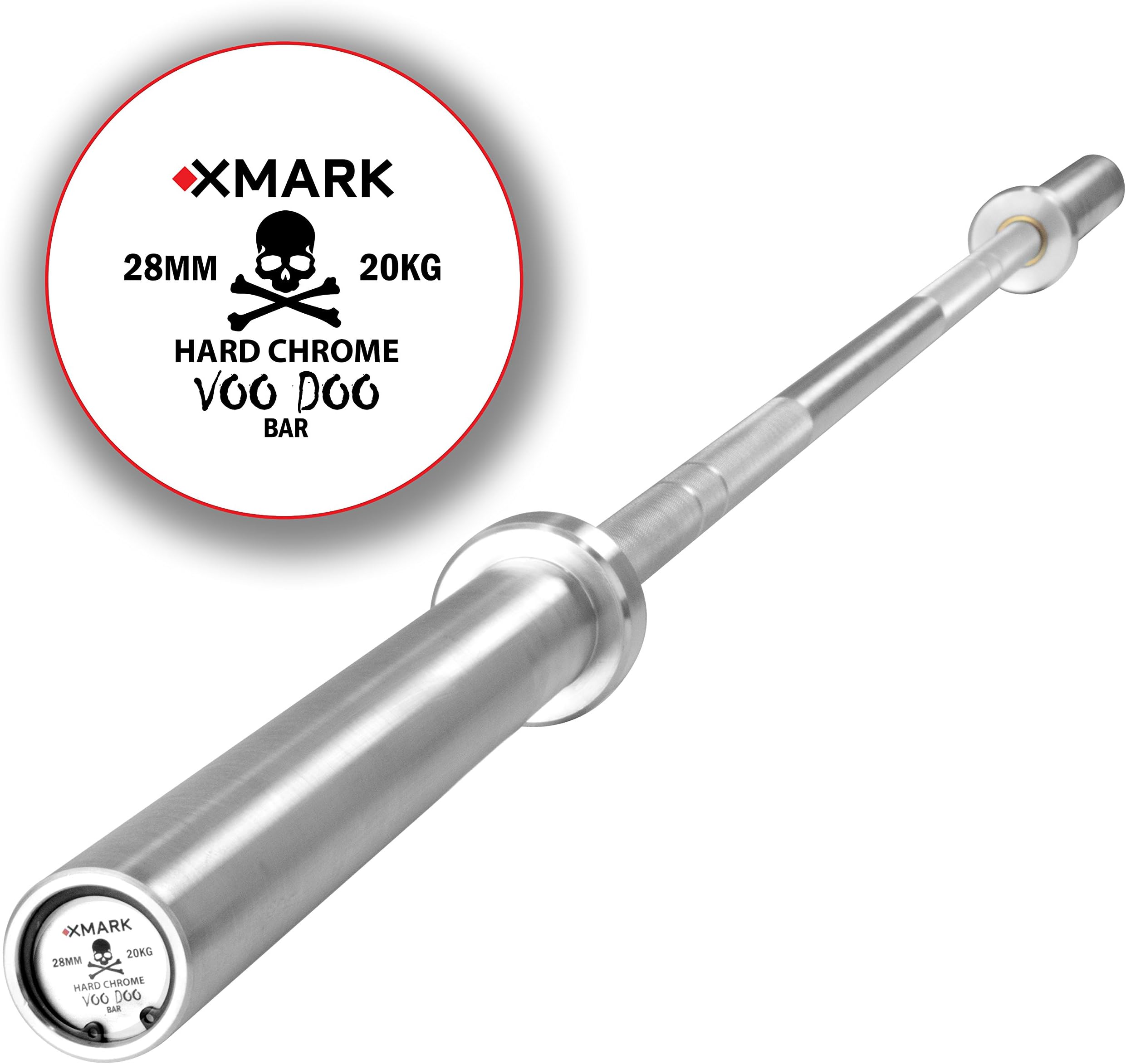 XMark Deadlift Voodoo-Chrome Commercial Olympic Bar and XM-3393 Hi-Impact Commercial Olympic Bumper Sets