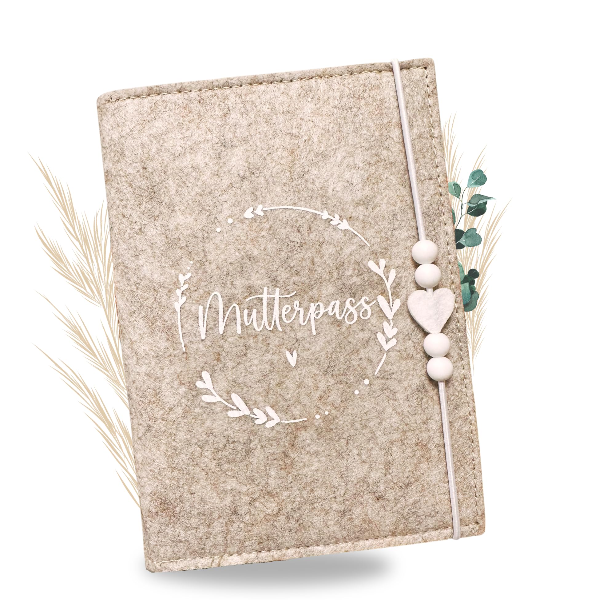 Premium Felt Maternity Log Cover for German Maternity Log with Compartments for Ultrasound Image, Vaccination Certificate, Insurance Card, Handmade Maternity Log Protective