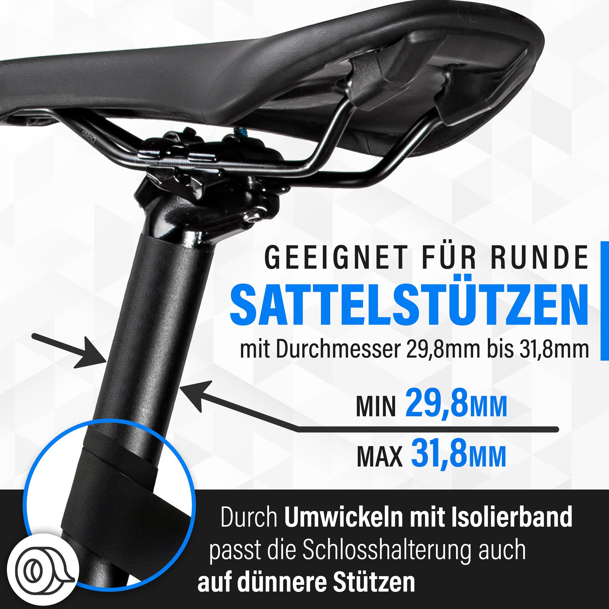 WebfoxTec® Zahlenschloss mit AirTag Versteck - Robustes Fahrradschloss mit Zahlencode & Halterung für GPS Tracker Fahrrad - Auch für Android Moto Tag - Zahlenschloss Fahrrad 5