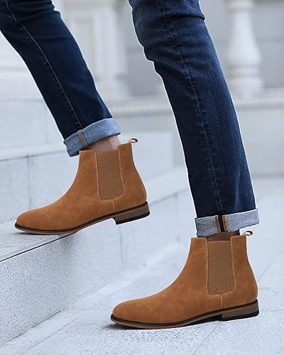 Chelsea Pointy Boots Low Heel Mens Chelsea Boot Slip On Pointed