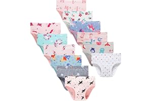 Boboking Girls Soft Underwear Toddler Kids Briefs Cotton Panties 12-pack
