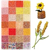 JOJOPLAY 11200pcs Glass Seed Beads for DIY Crafting Bracelet Necklace Embroidery Jewelry Making Supplies (3mm, 400pcs/Color, 28 Colors, Yellow Scheme)