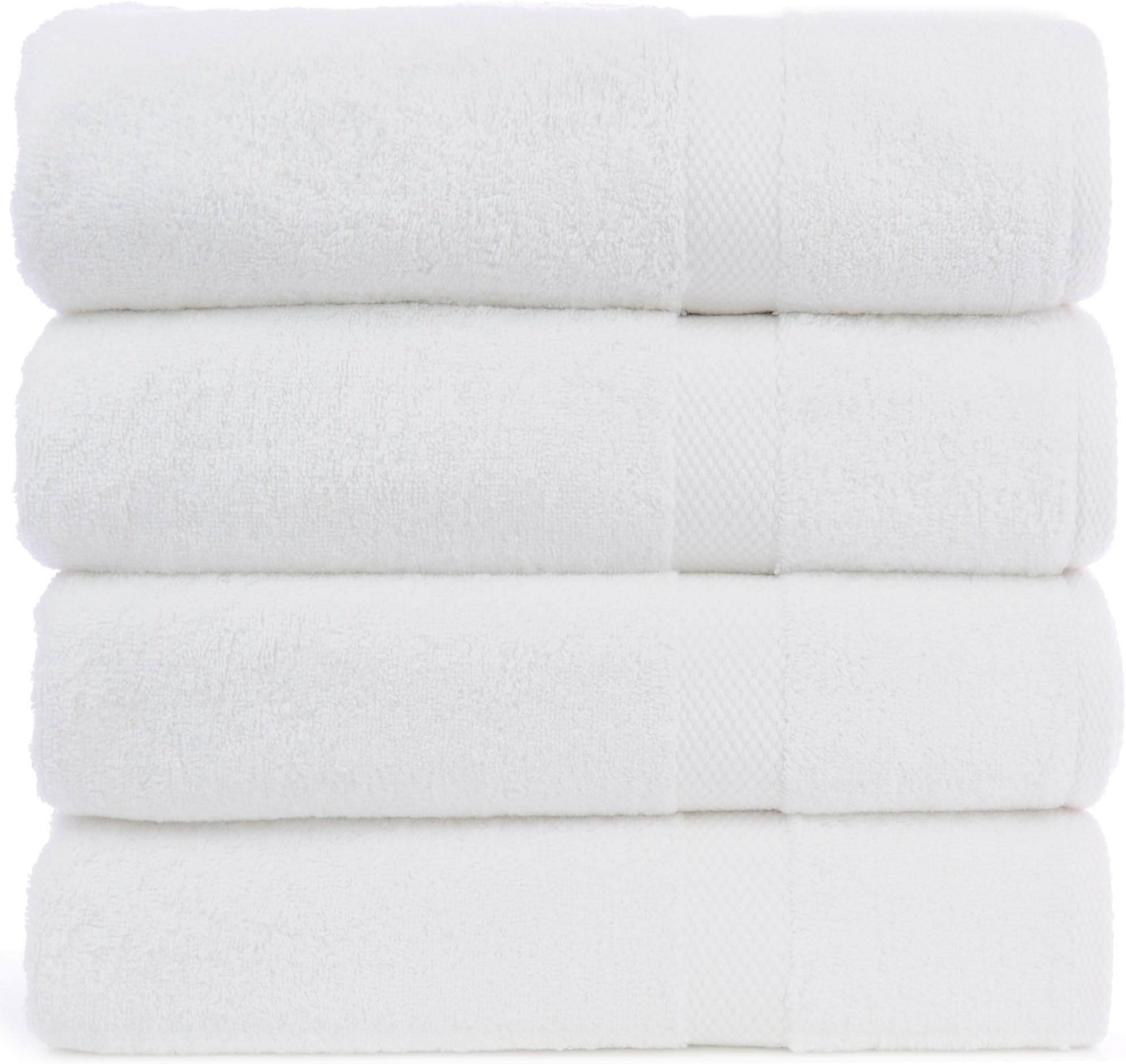 Chakir Turkish Linens Luxury Hotel & Spa Turkish Cotton-Honeycomb (White, Bath Towel-Set of 4)