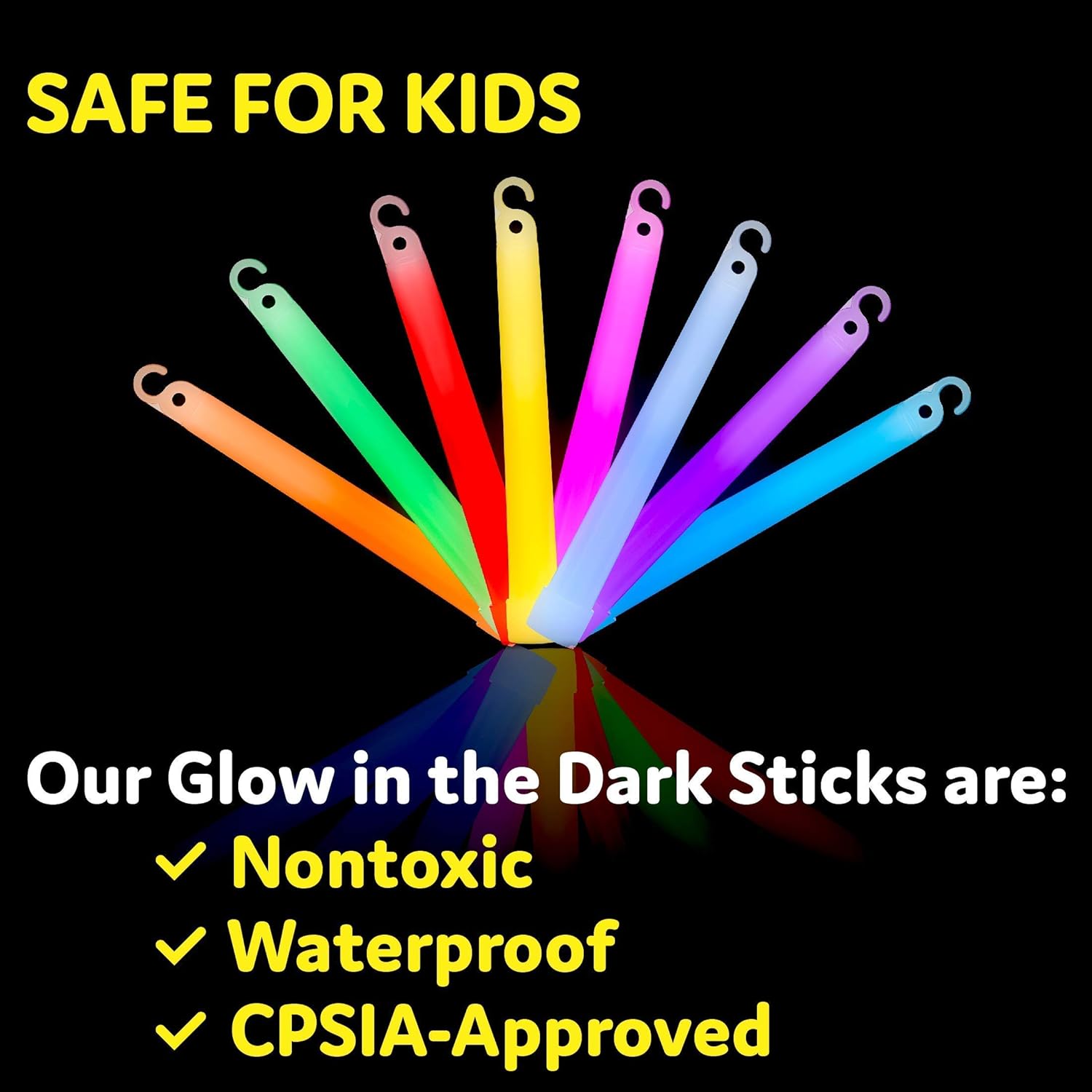 PartySticks Glow Sticks Bulk 25Pc Party Pack - 6 Inch Glow in the Dark Sticks Party Favors, Glow Necklaces Party Supplies and Halloween Decorations: Toys & Games