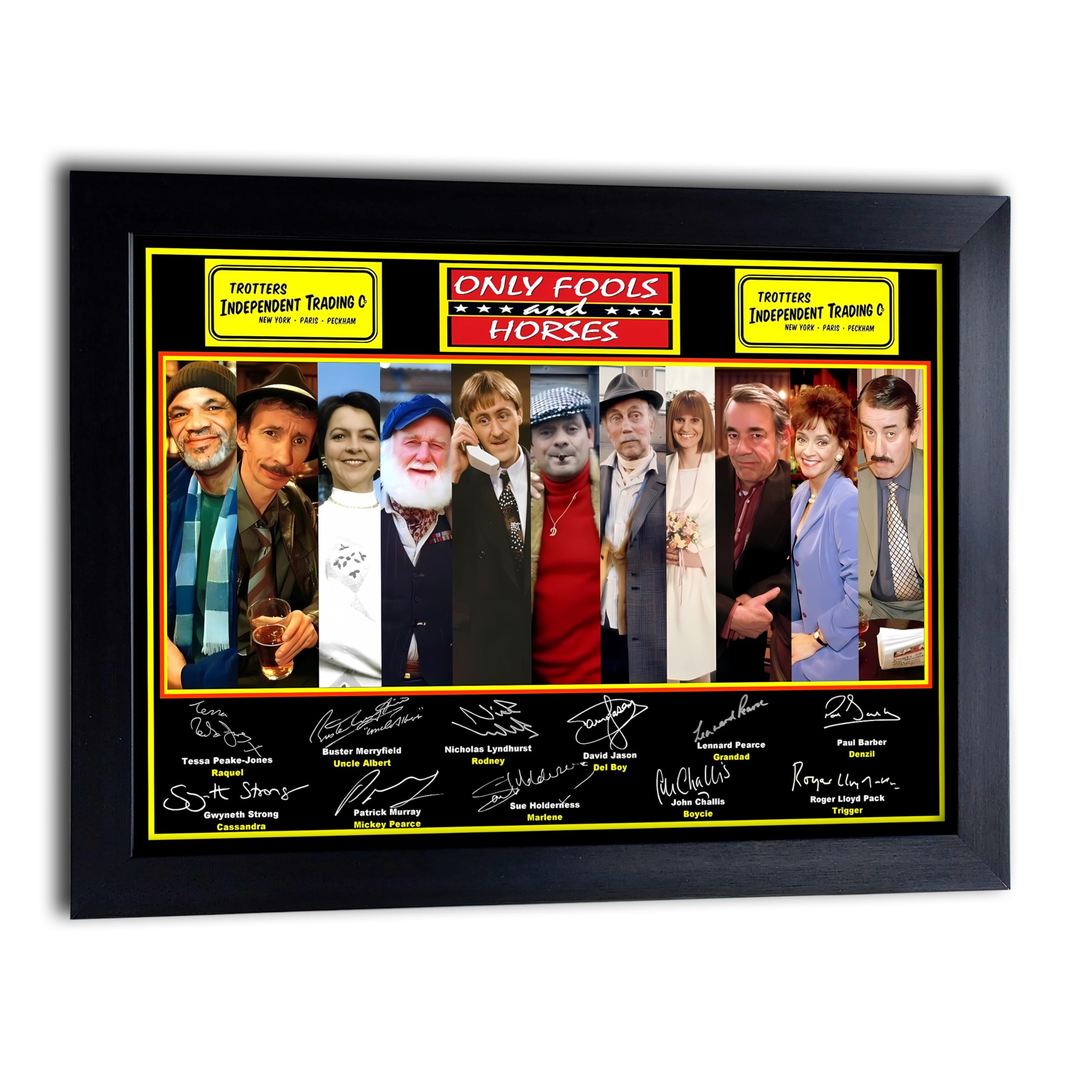 A4 Framed Poster Only Fools and Horses Cast Signed/Autographed Print. David Jason, Nicholas Lyndhurst etc.